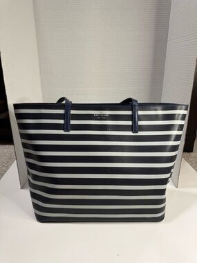 Kate Spade New York Navy & White Striped Large Tote Bag